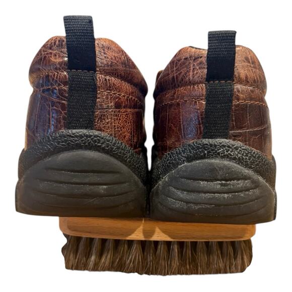 Roper Men's Brown Leather Slip On Casual Loafers Shoes Size 10 Alligator Print - Picture 6 of 8